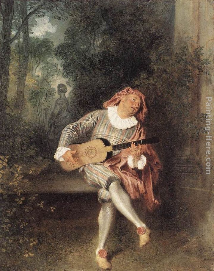 Mezzetin painting - Jean-Antoine Watteau Mezzetin art painting